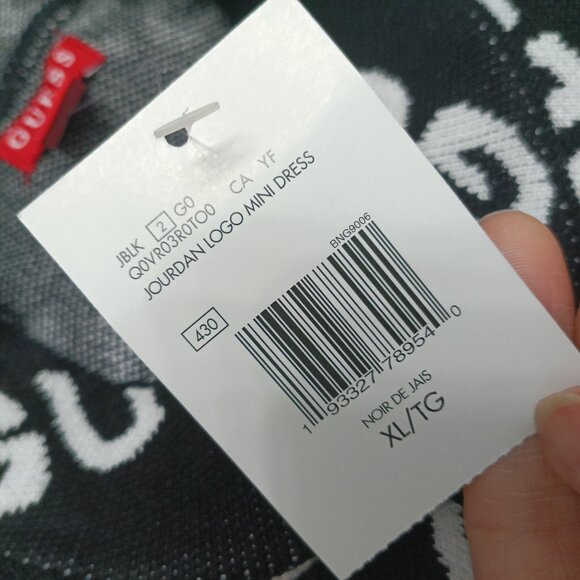 Guess Women’s Black and White Logo Dress Size XL - Picture 7 of 10